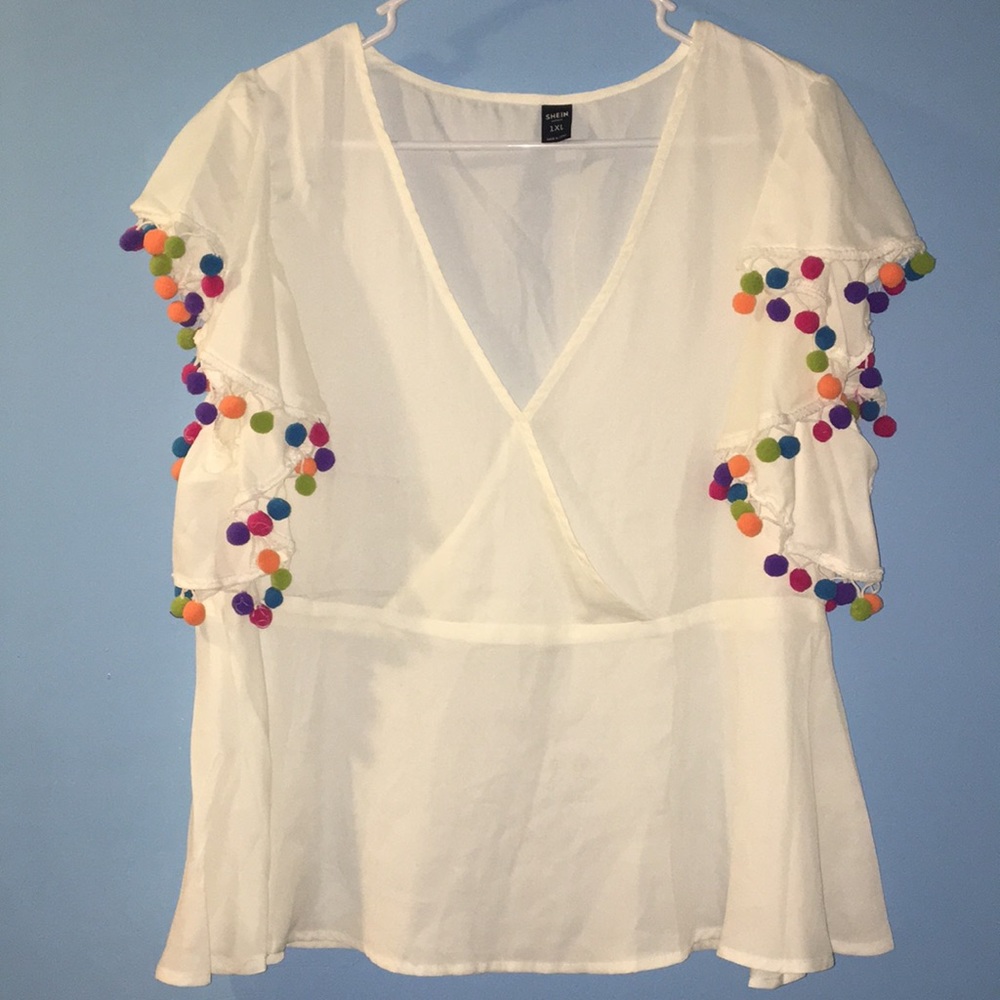 Fun deep V blouse